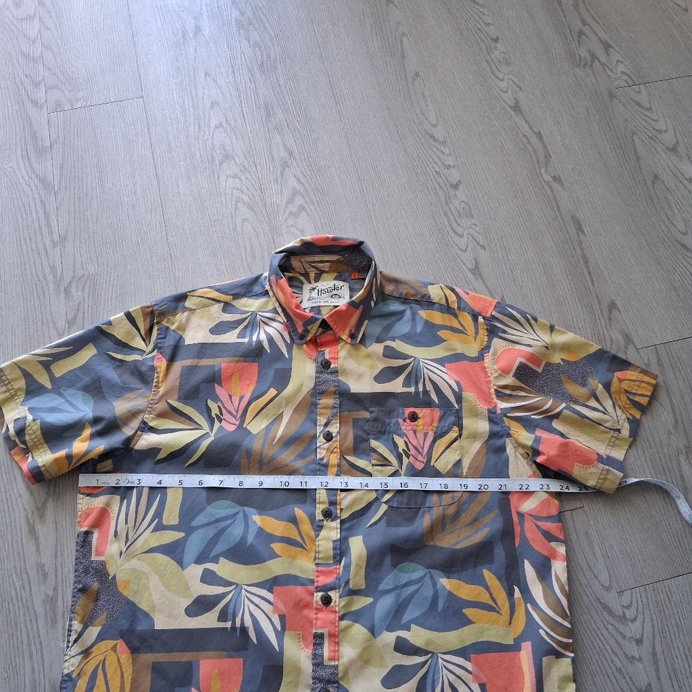 Howler Brothers Mansfield Shirt Absract Savannah Petrol L - Picture 11 of 15